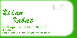 milan kabat business card